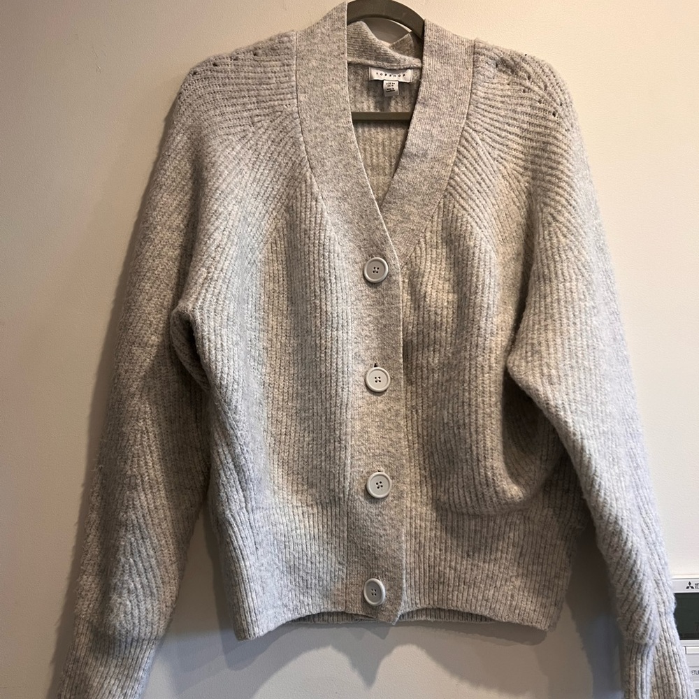 TopShop Grey Knit Cardigan